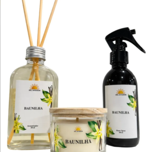 Kit Aromático para aliviar ansiedade - Vela , Home Spray e Difusor